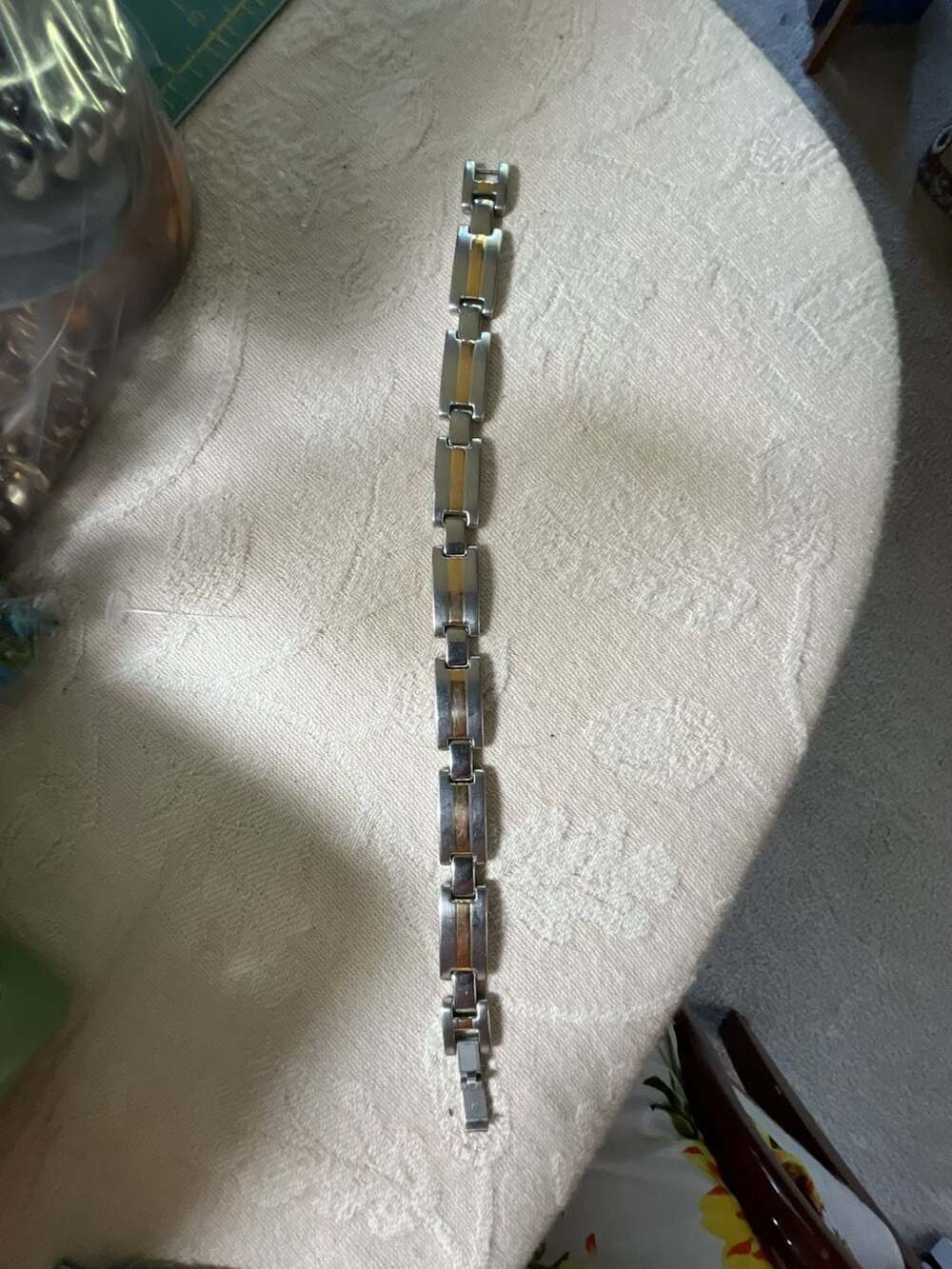 Sabona Two-Tone Stainless Steel Magnetic Link Bracelet